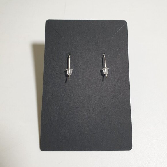 Red White Blue Linked Dangle Earrings Silver Tone Hooks Patriotic Holiday 4th - Picture 4 of 4